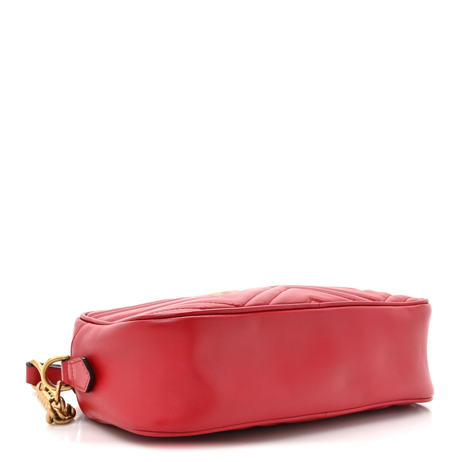 Gucci Calfskin Matelasse Small GG Marmont Chain Shoulder Bag Hibiscus Red 4 of 12