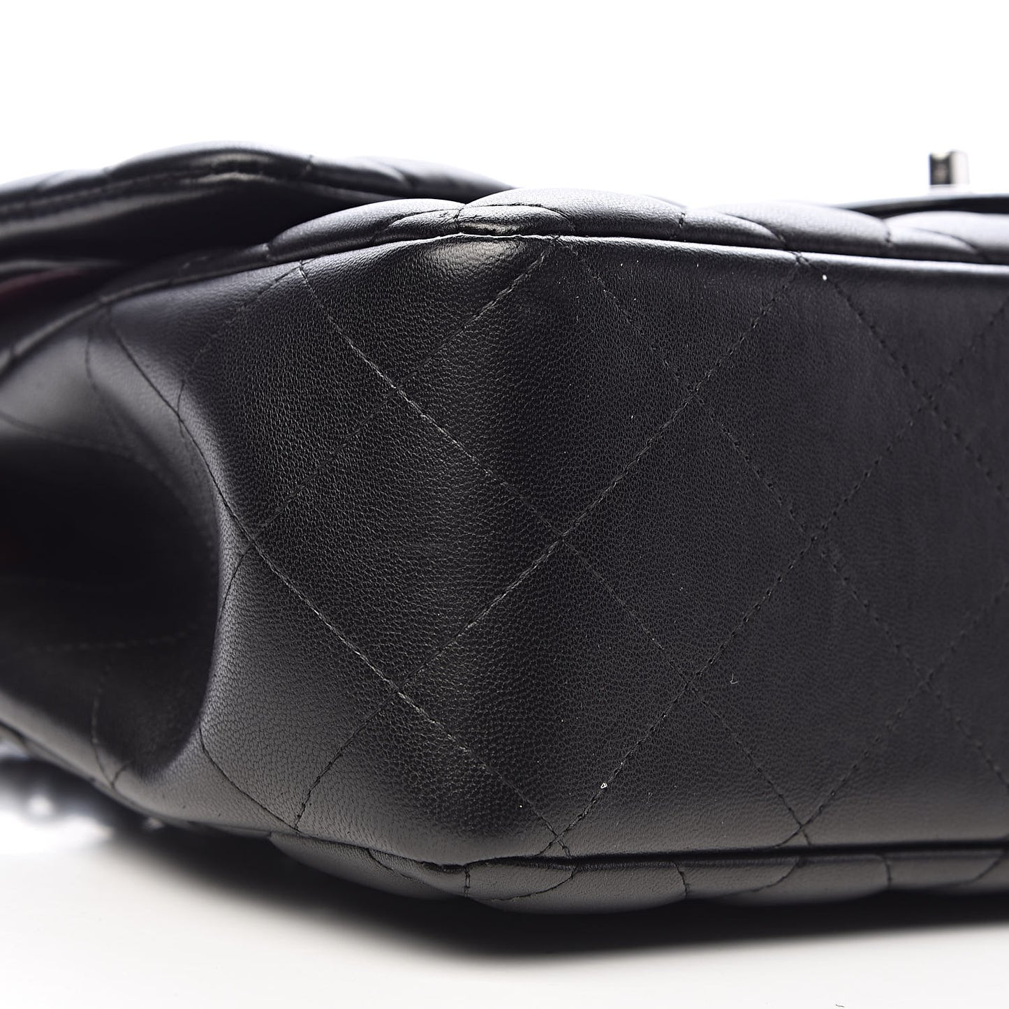 Lambskin Quilted Jumbo Double Flap Black