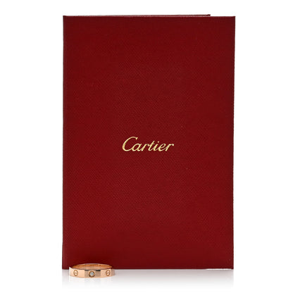 Cartier 18K Pink Gold Diamond 4mm LOVE Wedding Band Ring 55 7.25 5 of 5