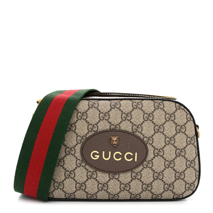 Gucci GG Supreme Monogram Web Neo Vintage Shoulder Bag Beige New Acero Crop 1 of 11