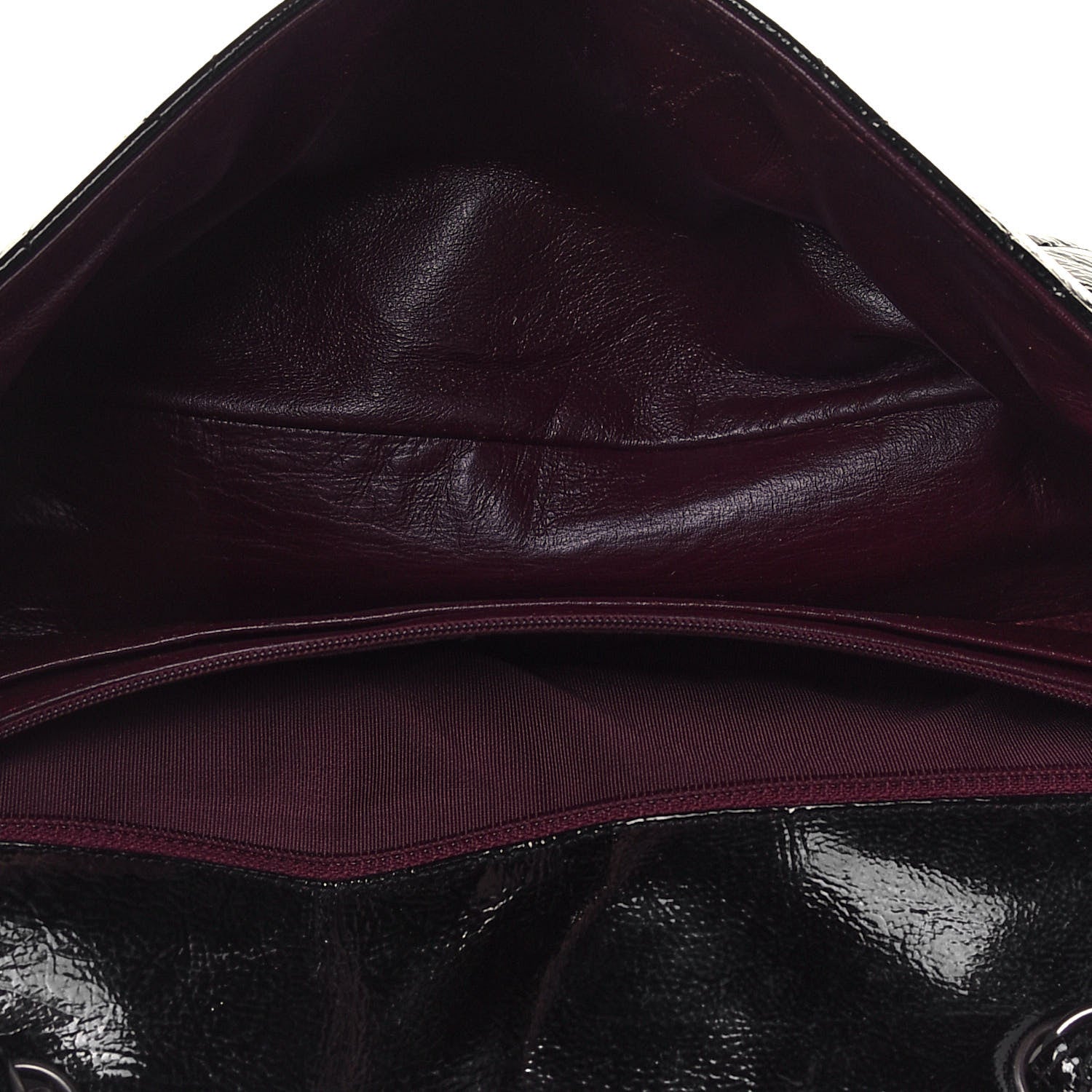 Chanel Crinkled Patent Quilted Jumbo Single Flap Black 5 of 13