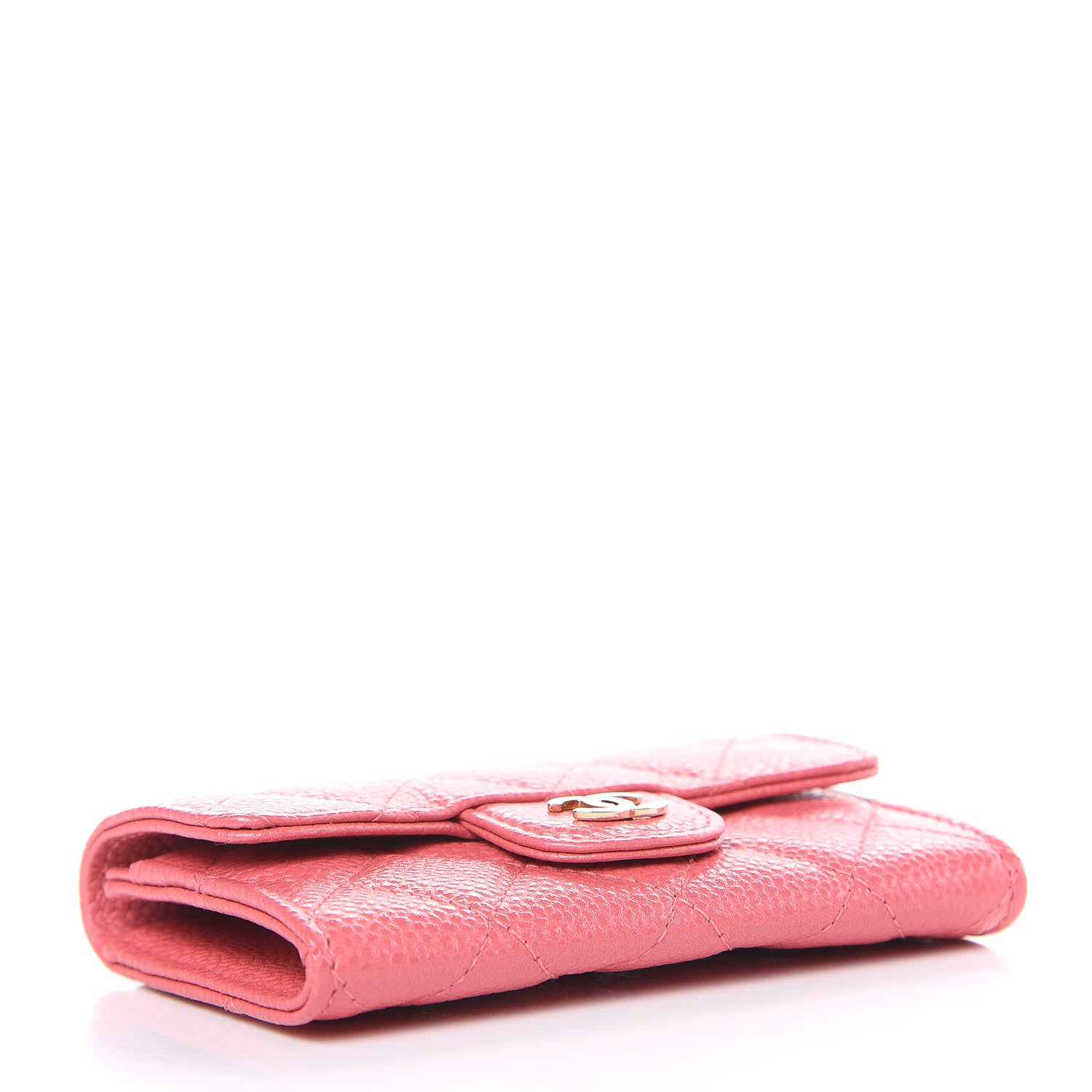 Chanel Metallic Caviar Quilted Flap Card Holder Pink 4 of 9