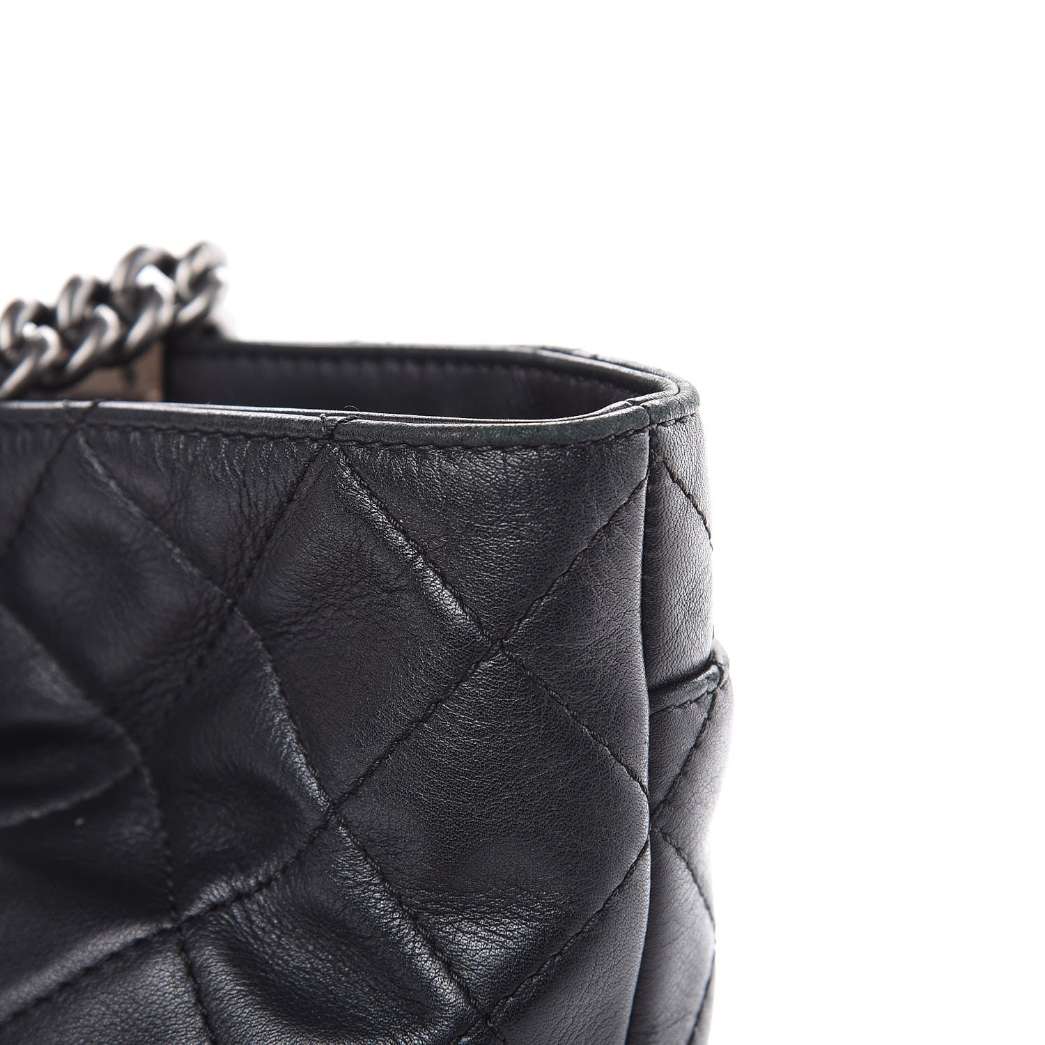 Chanel Calfskin Quilted Small Shopping In Chains Tote Black 13 of 15