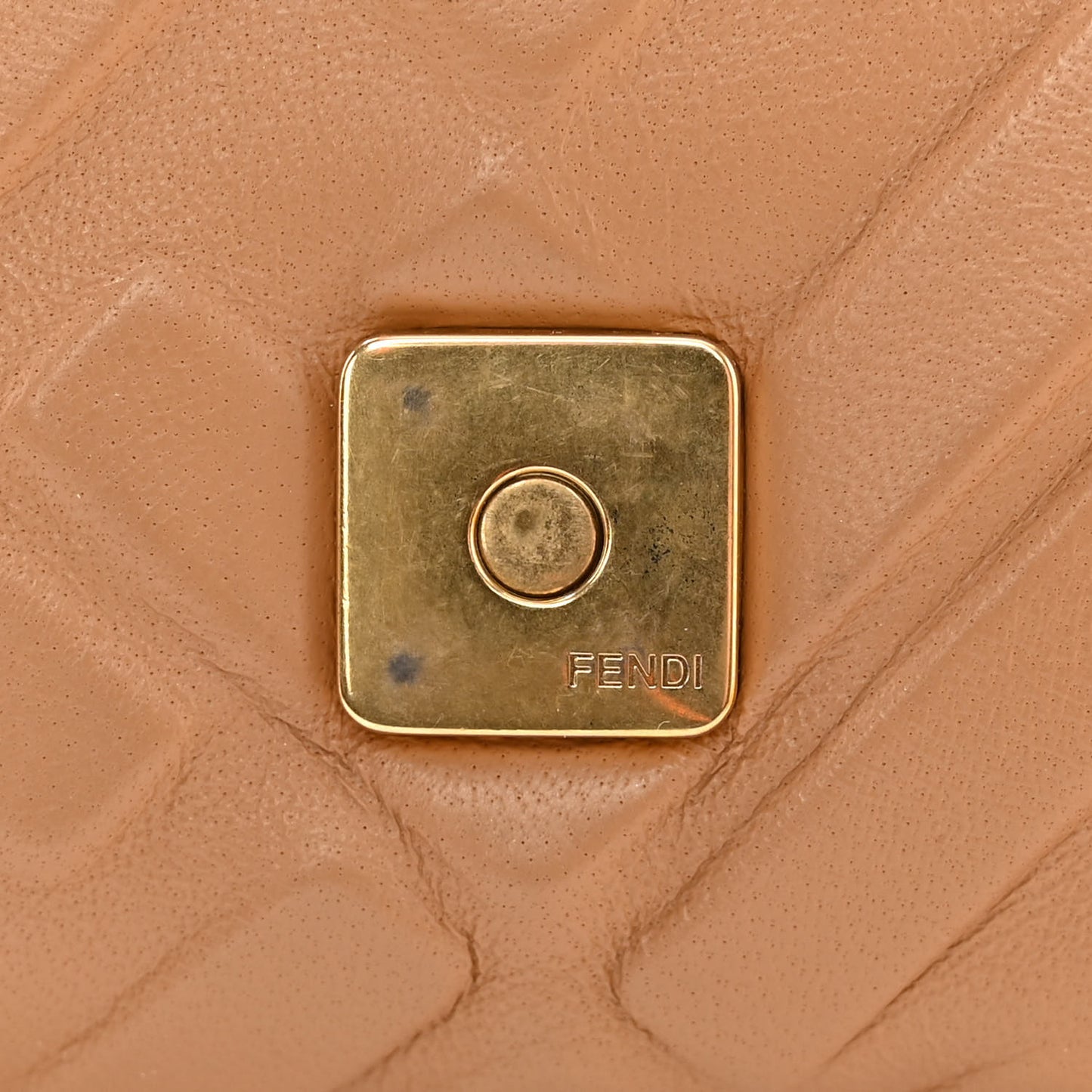 Nappa FF 1974 Embossed Baguette Miele Scuro