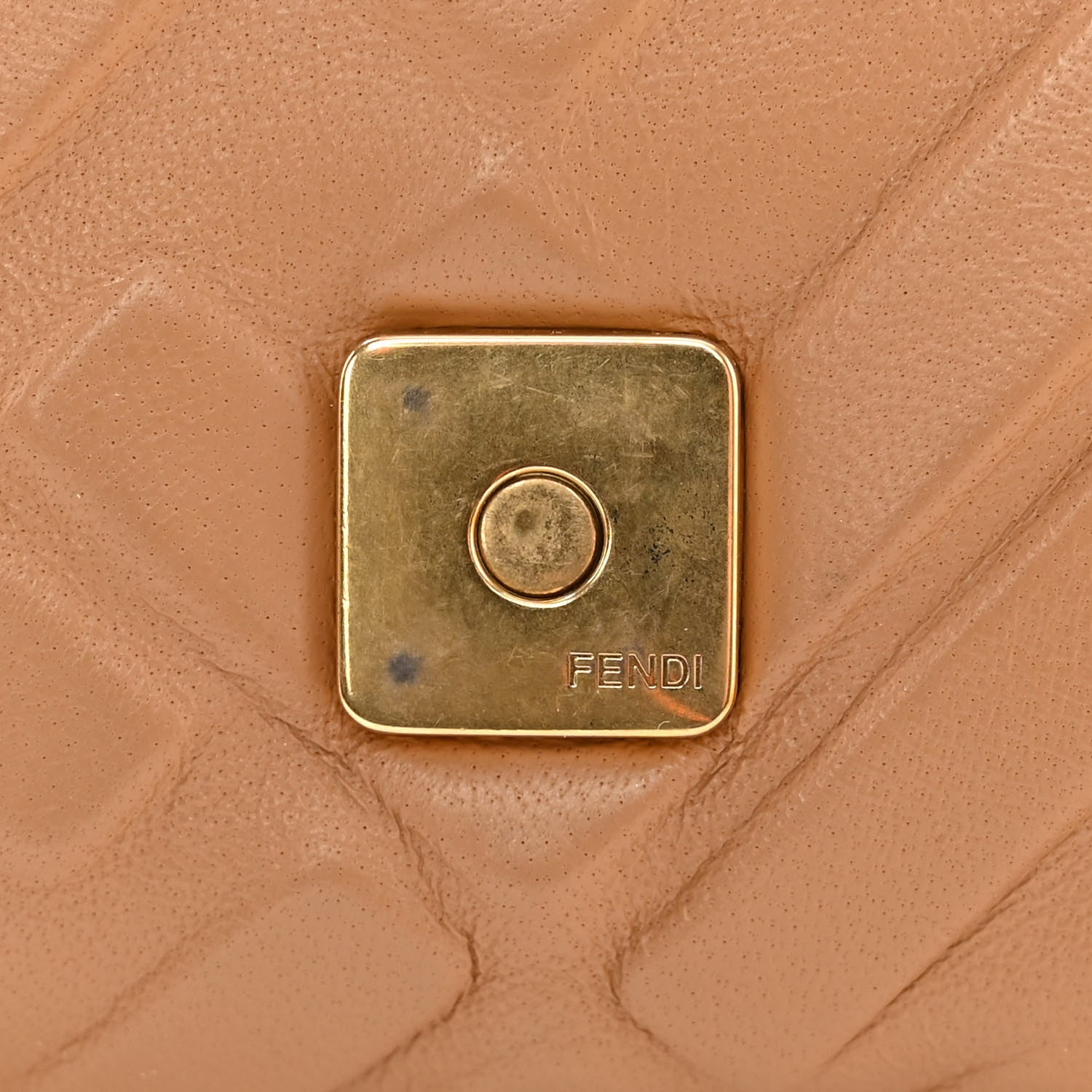 Fendi Nappa FF 1974 Embossed Baguette Miele Scuro 13 of 21