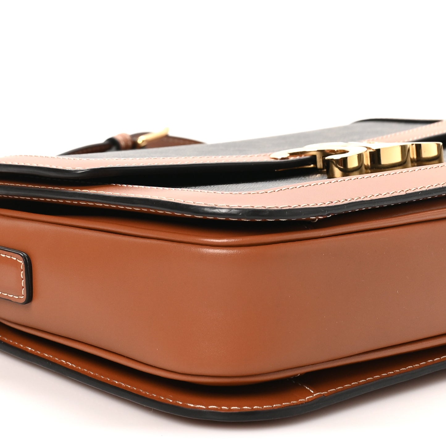 Triomphe Canvas Calfskin Medium Triomphe Bag Tan