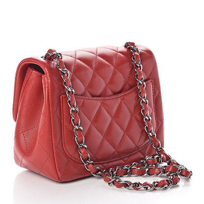 Chanel Lambskin Quilted Mini Square Flap Dark Red 3 of 11