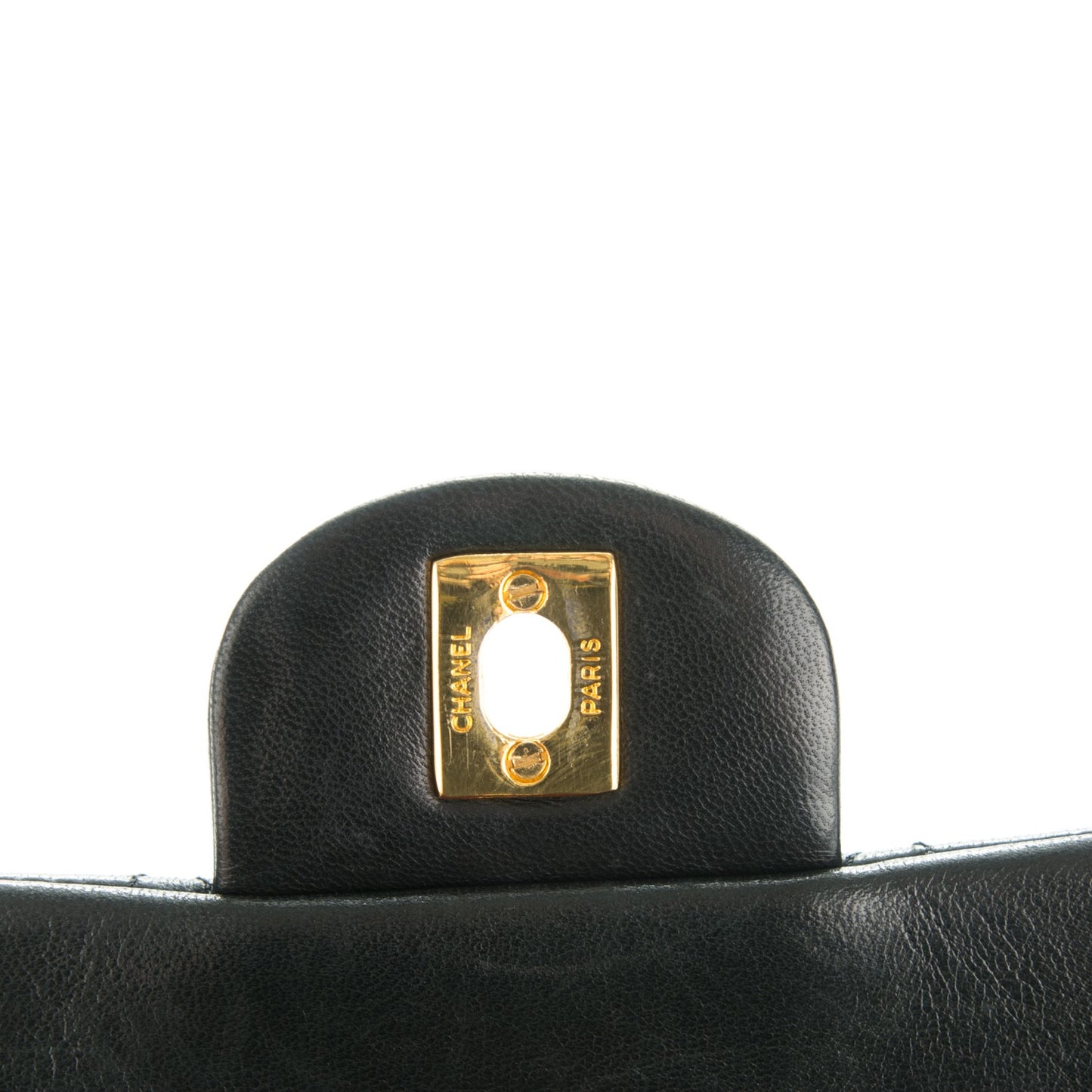 Lambskin Quilted Medium Double Flap Black
