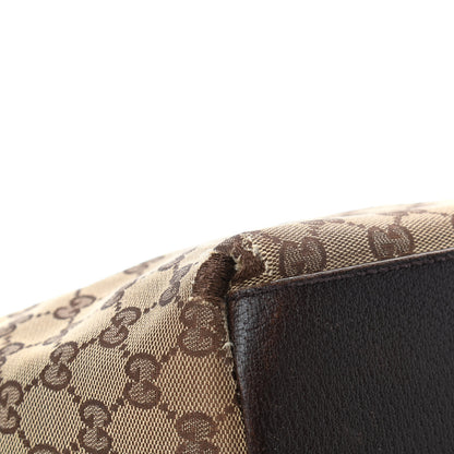 Gucci GG Monogram Medium Web Handle Bucket Tote Dark Brown 6 of 9