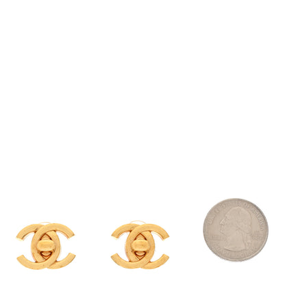Chanel Metal CC Turnlock Clip On Earrings Gold 2 of 4
