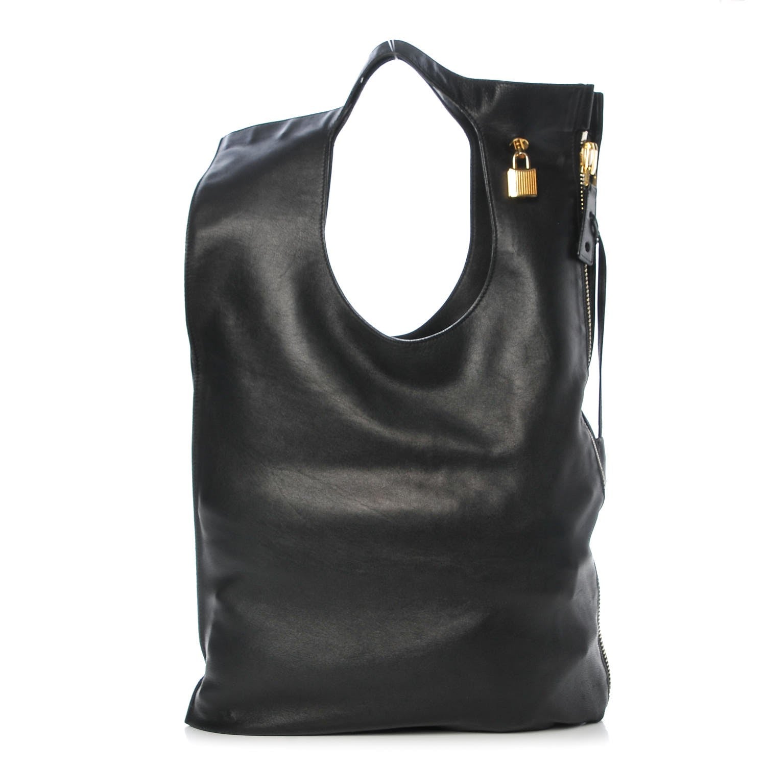 Tom Ford Ramskin Large Alix Padlock Zip Shoulder Bag Black 3 of 10