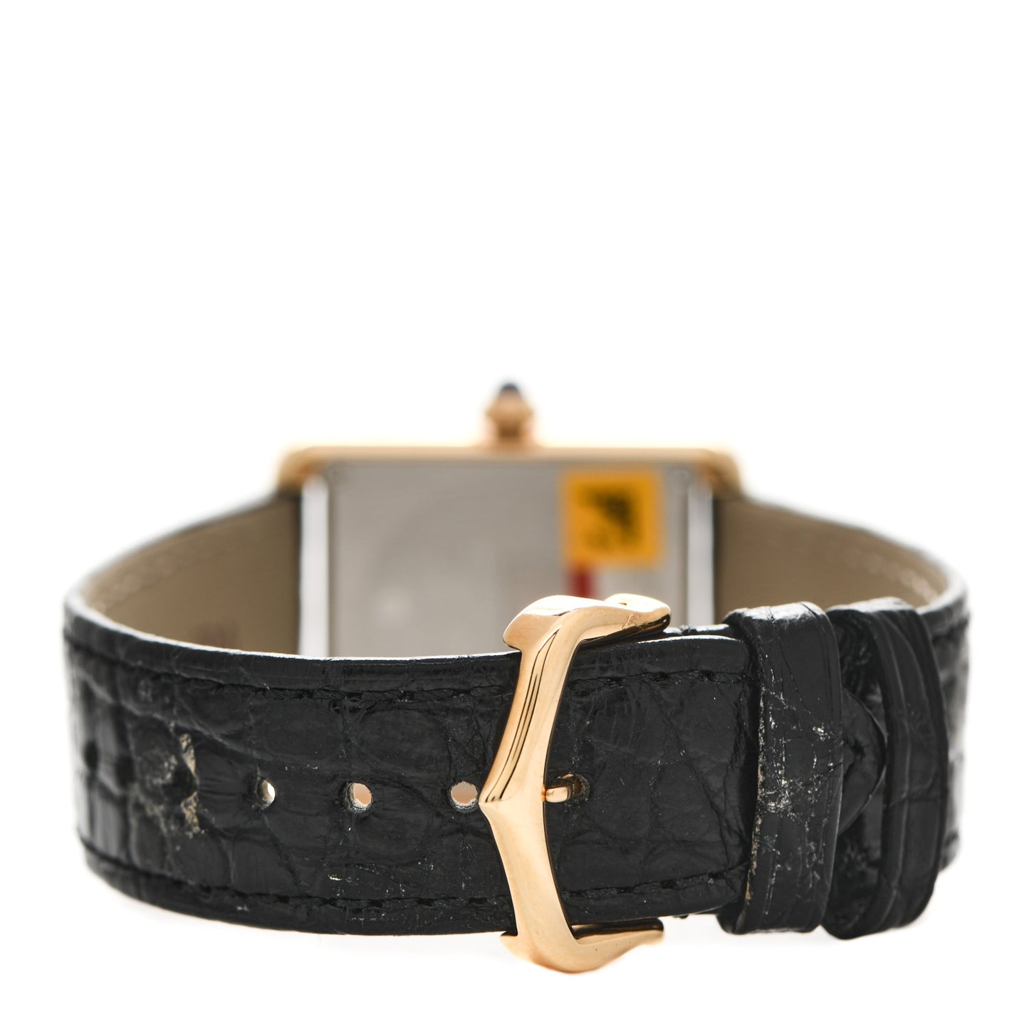 Stainless Steel 18K Yellow Gold Alligator 24mm Tank Solo Quartz Watch