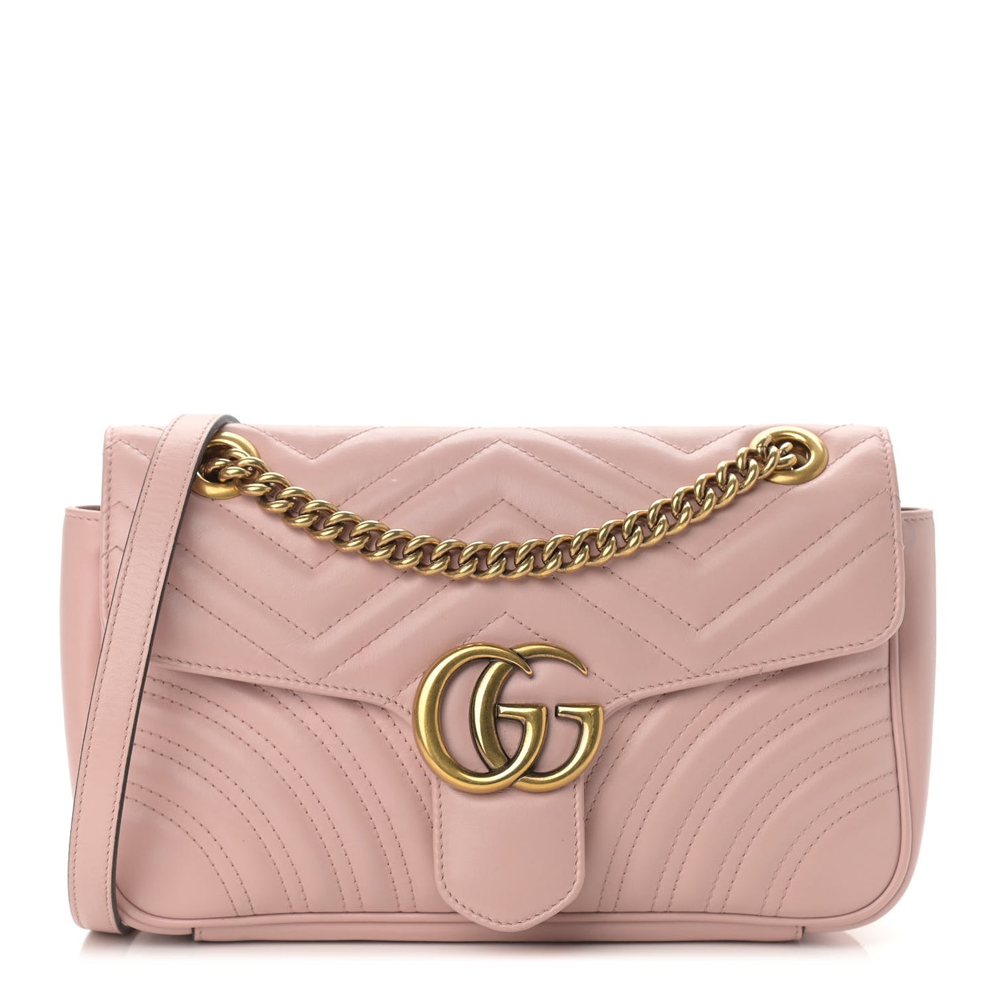 Calfskin Matelasse Small GG Marmont Shoulder Bag Perfect Pink