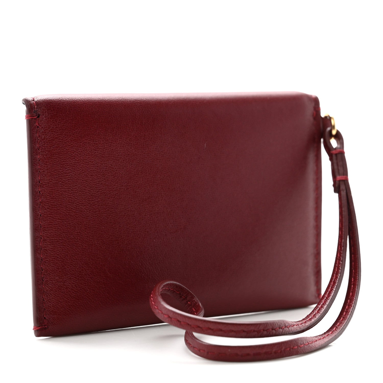 Chanel Lambskin Card Holder Bag Charm Burgundy 3 of 7