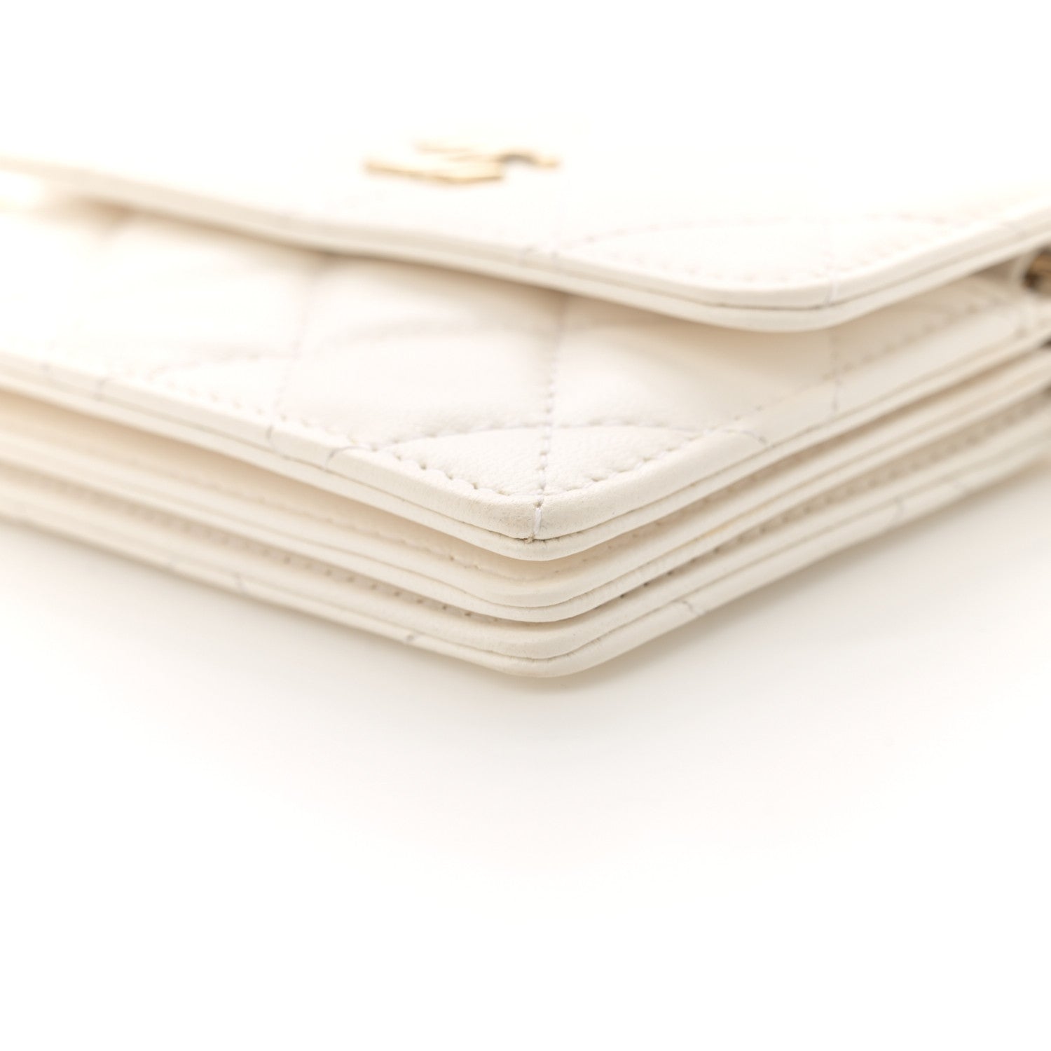Chanel Lambskin Quilted My Chanel Lady Card Holder On Chain White 10 of 11