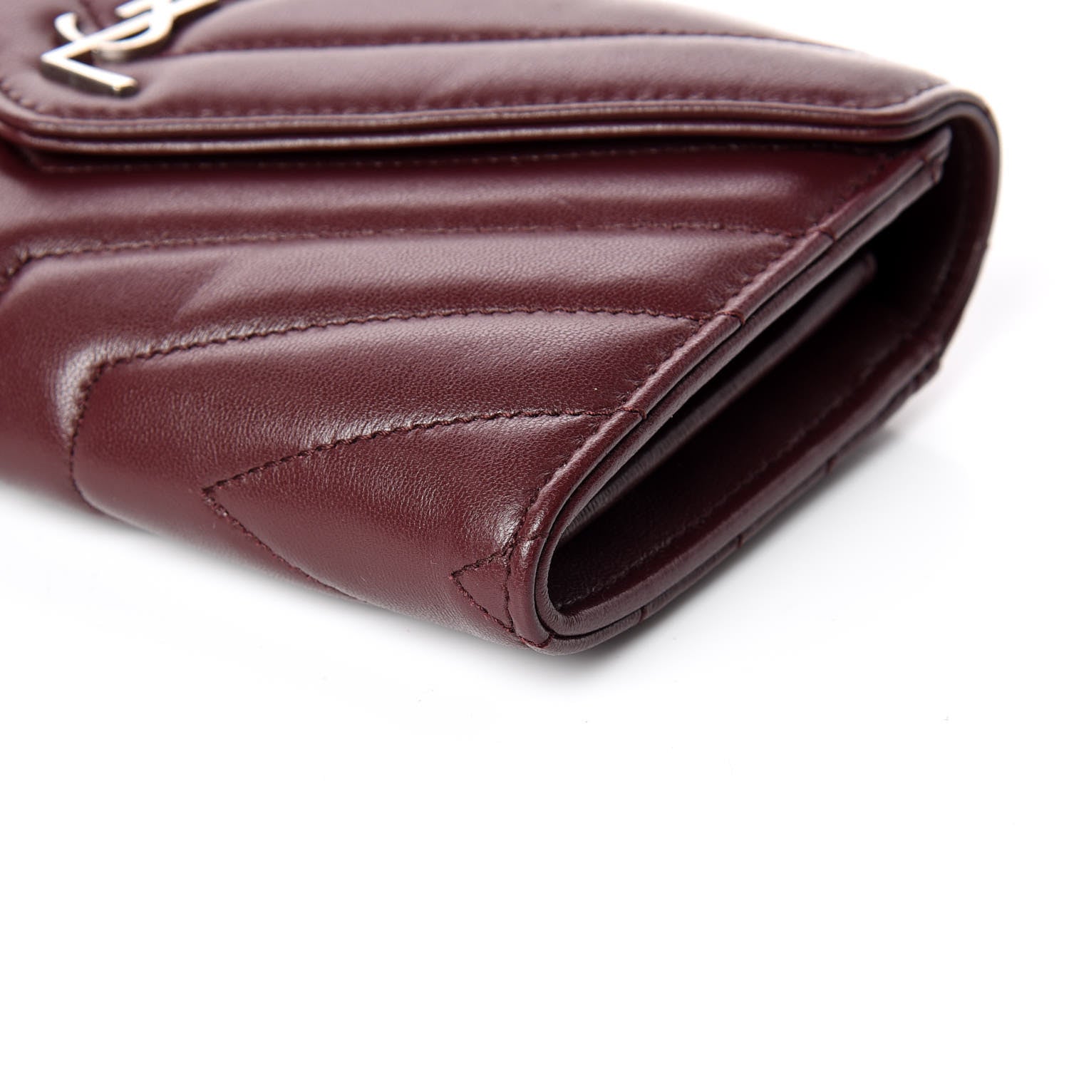 Saint Laurent Lambskin Y Quilted Monogram Large Loulou Flap Wallet Legion Red 6 of 12