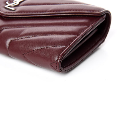 Saint Laurent Lambskin Y Quilted Monogram Large Loulou Flap Wallet Legion Red 6 of 12