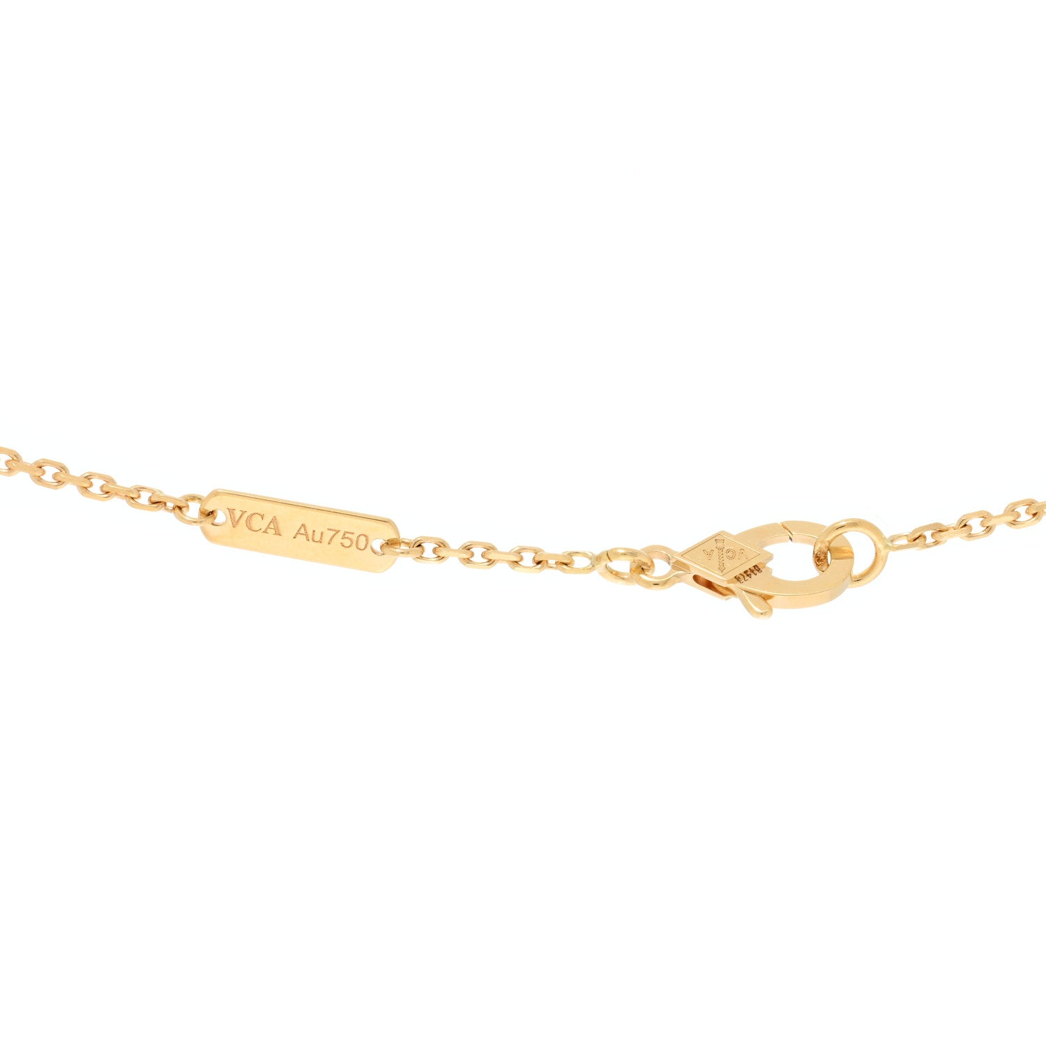 Van Cleef & Arpels 18K Yellow Gold Tiger Eye Vintage Alhambra Pendant Necklace 4 of 4