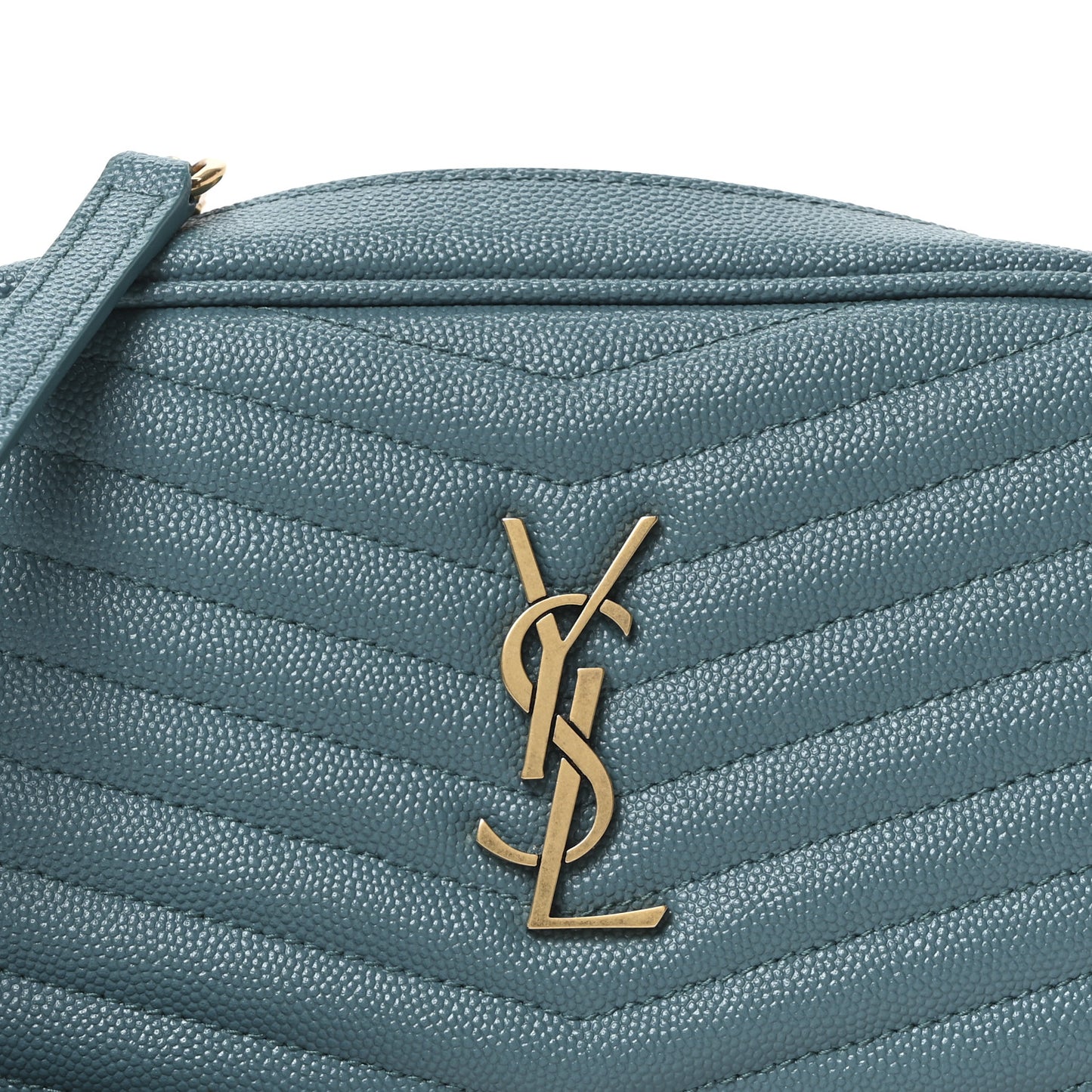 Grain De Poudre Matelasse Monogram Mini Lou Camera Bag Blue Vert
