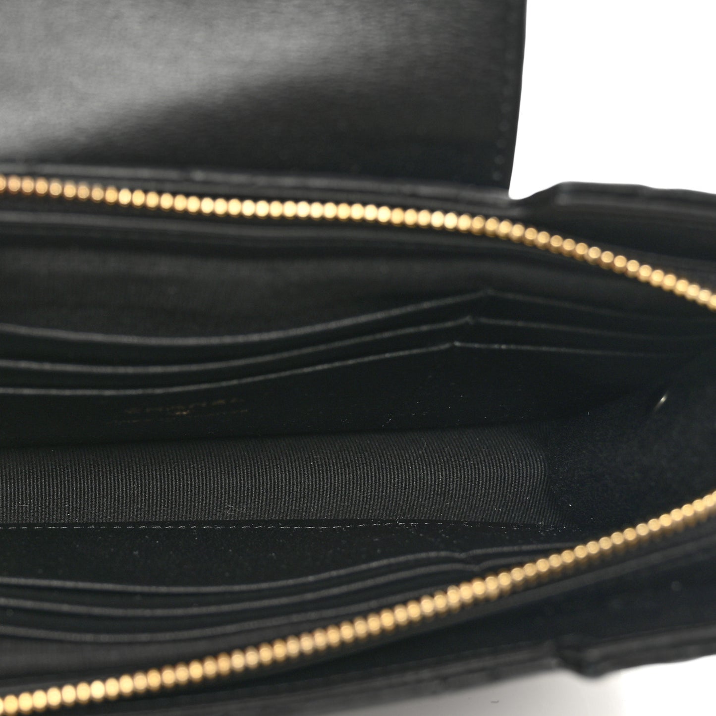 Lambskin Quilted CC Pouch Wristlet Black
