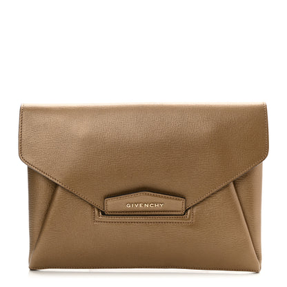 Givenchy Sugar Goatskin Medium Antigona Envelope Clutch Old Gold 1 of 6