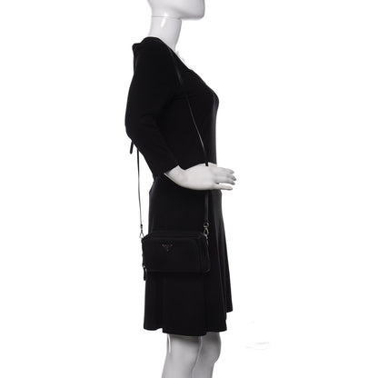 Prada Saffiano Tessuto Nylon Vela Mini Crossbody Bag Black 2 of 10