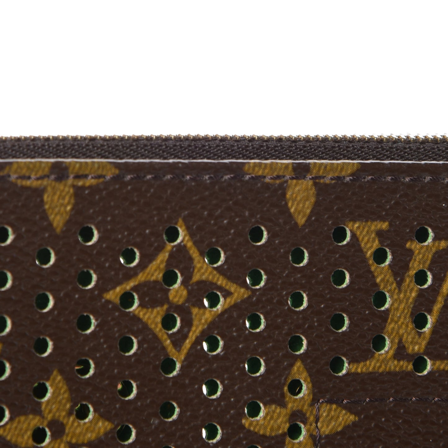 Monogram Perforated Pochette Accessories Bag Green