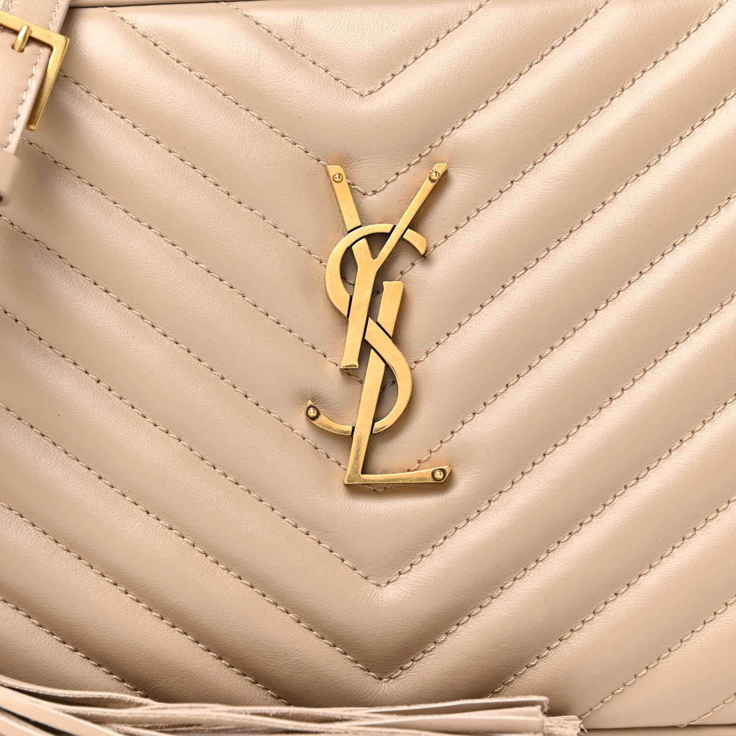Saint Laurent Calfskin Matelasse Monogram Lou Camera Bag Ivory Natural 7 of 11