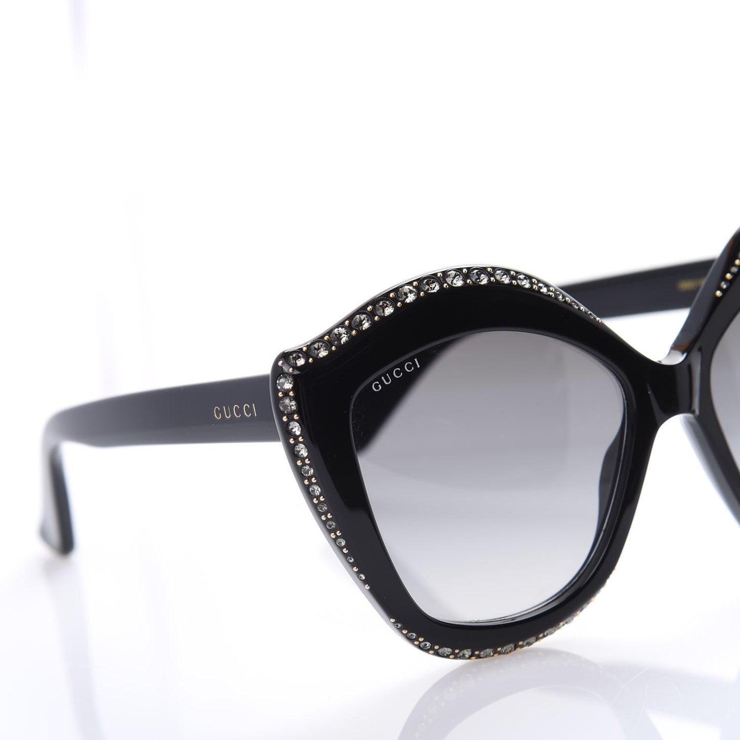 Crystal Cat Eye Sunglasses GG0118S Black