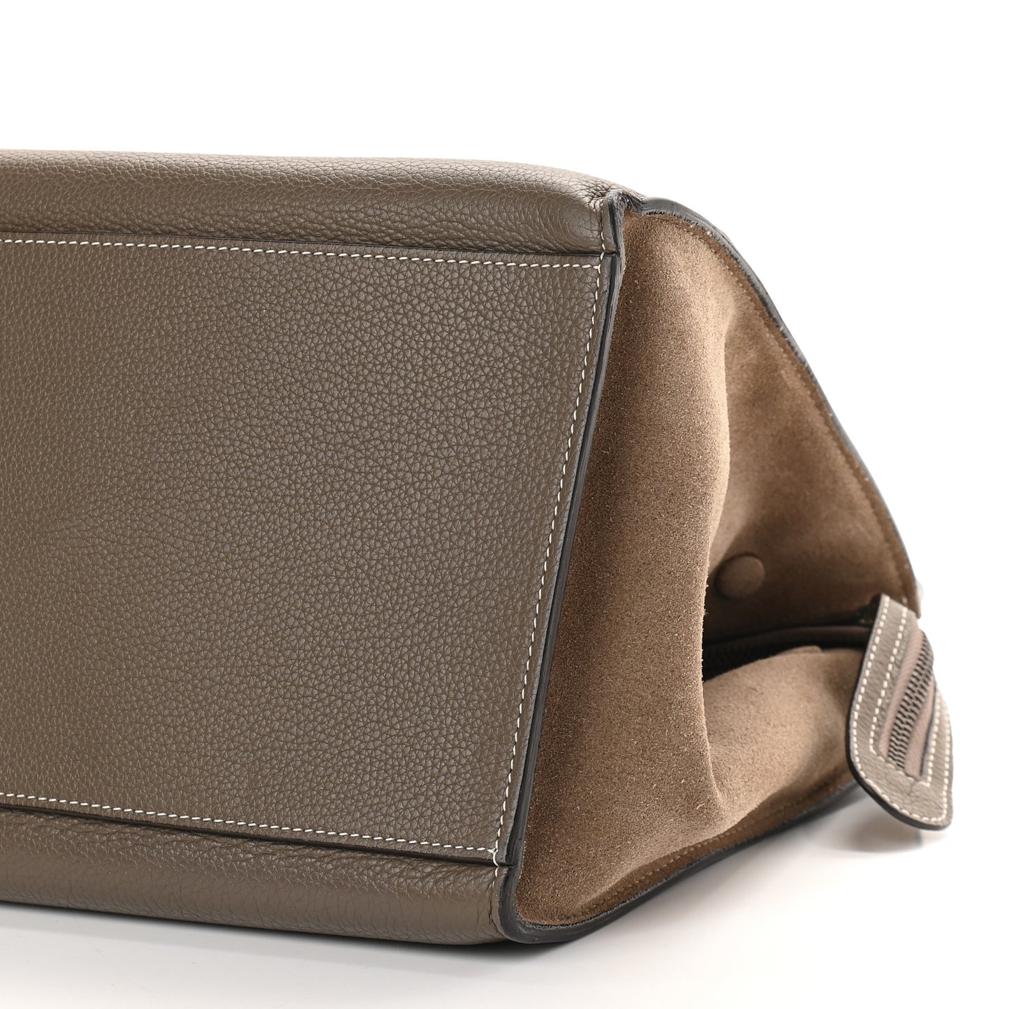 Drummed Calfskin Suede Medium Trapeze Souris