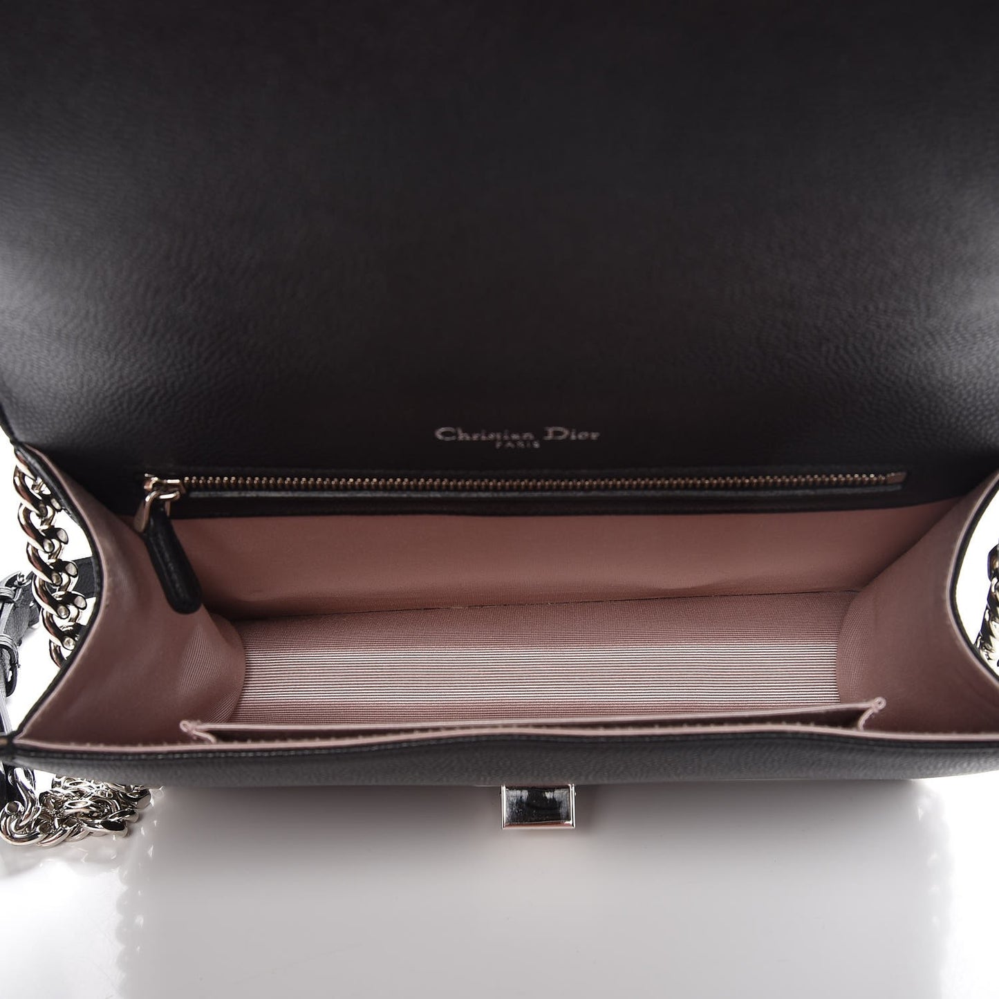 Grained Calfskin Medium Diorama Flap Bag Black