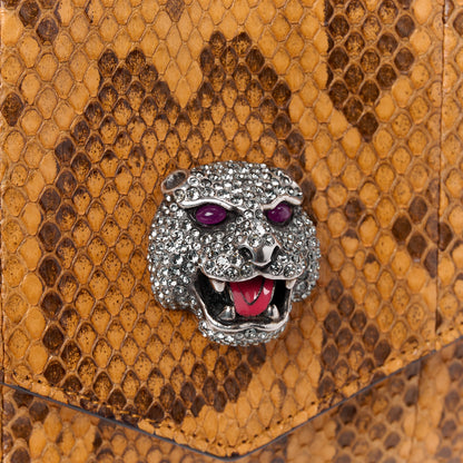 Gucci Snakeskin Medium Thiara Double Envelope Shoulder Bag Red Orange 15 of 15