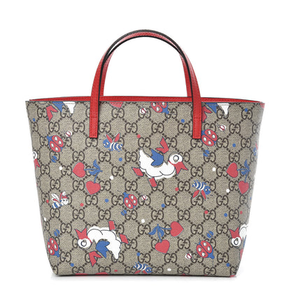 Gucci GG Supreme Monogram Kids Ducks Tote Red 1 of 9