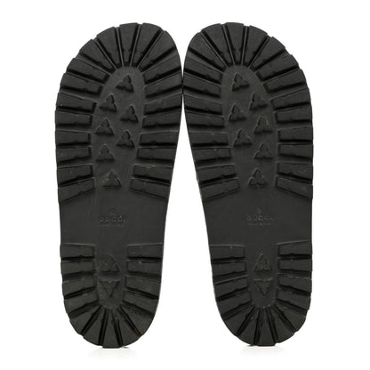 Gucci Rubber Web Mens Lug Sole Slide Sandals 10 Black Green Red 5 of 11