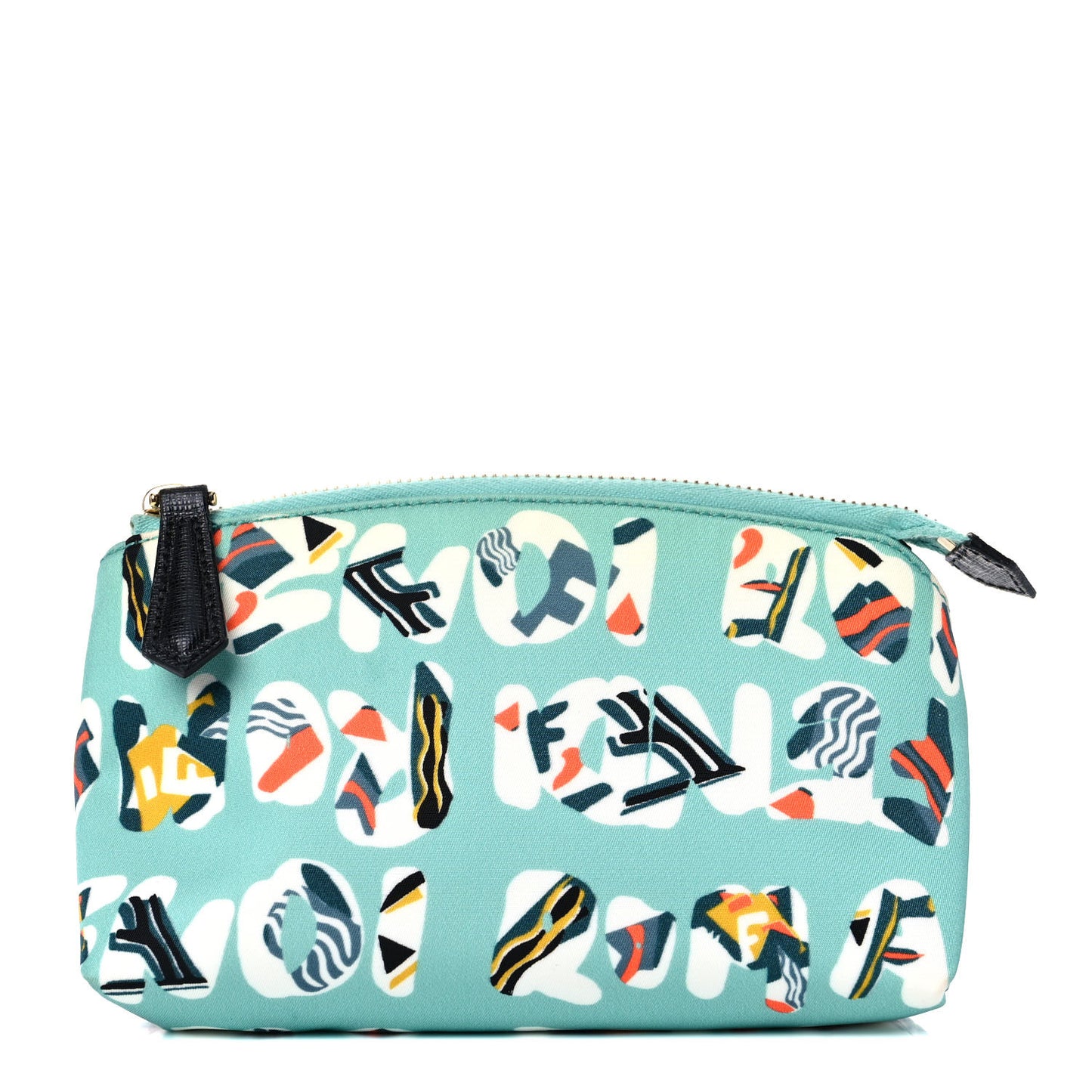 Nylon Roma Print Large Cosmetic Pouch Tiffany Multicolor