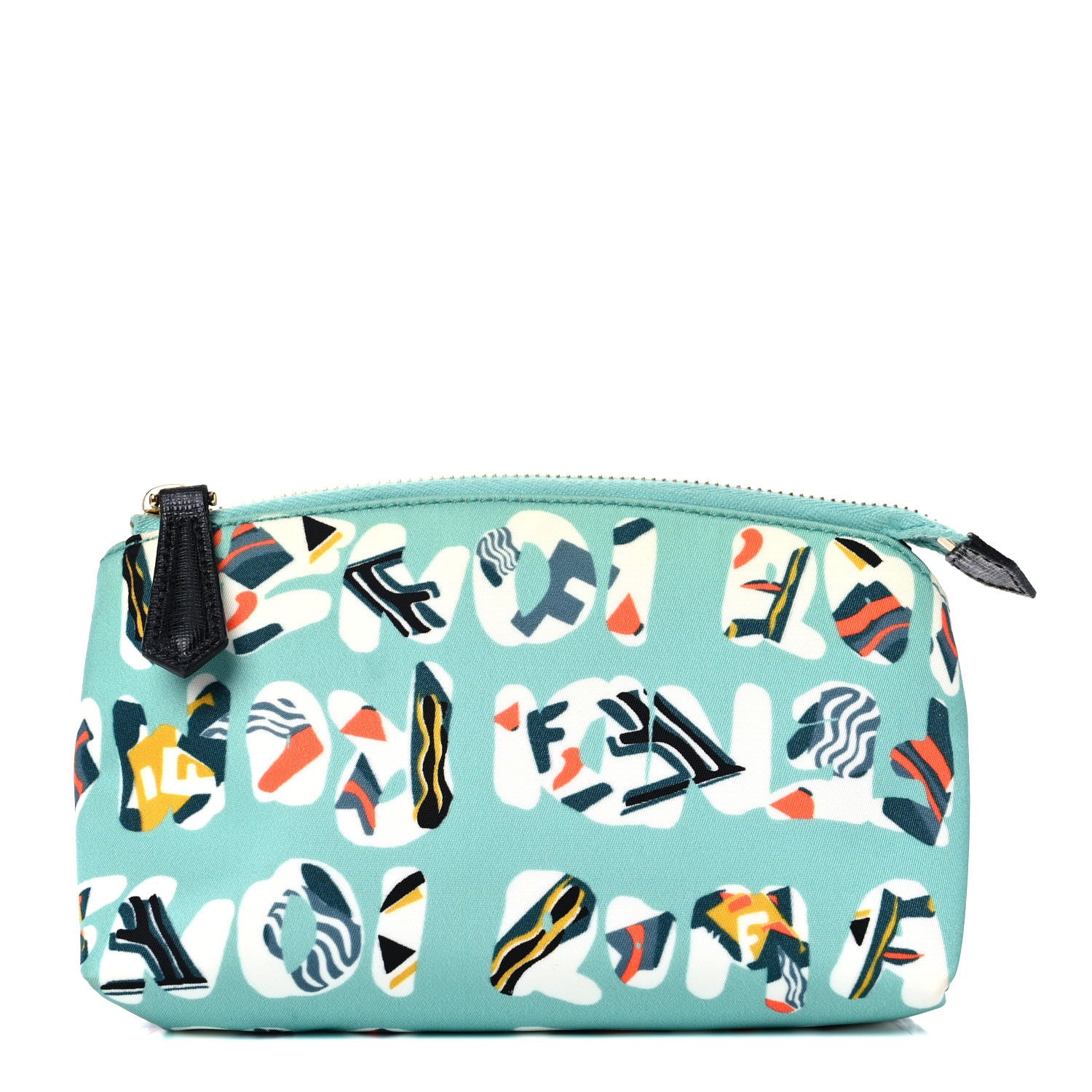 Fendi Nylon Roma Print Large Cosmetic Pouch Tiffany Multicolor 1 of 11