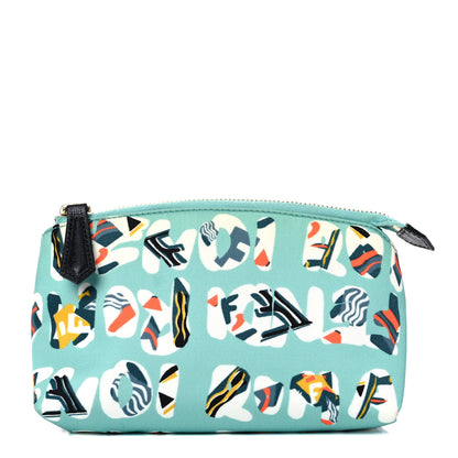 Fendi Nylon Roma Print Large Cosmetic Pouch Tiffany Multicolor 1 of 11