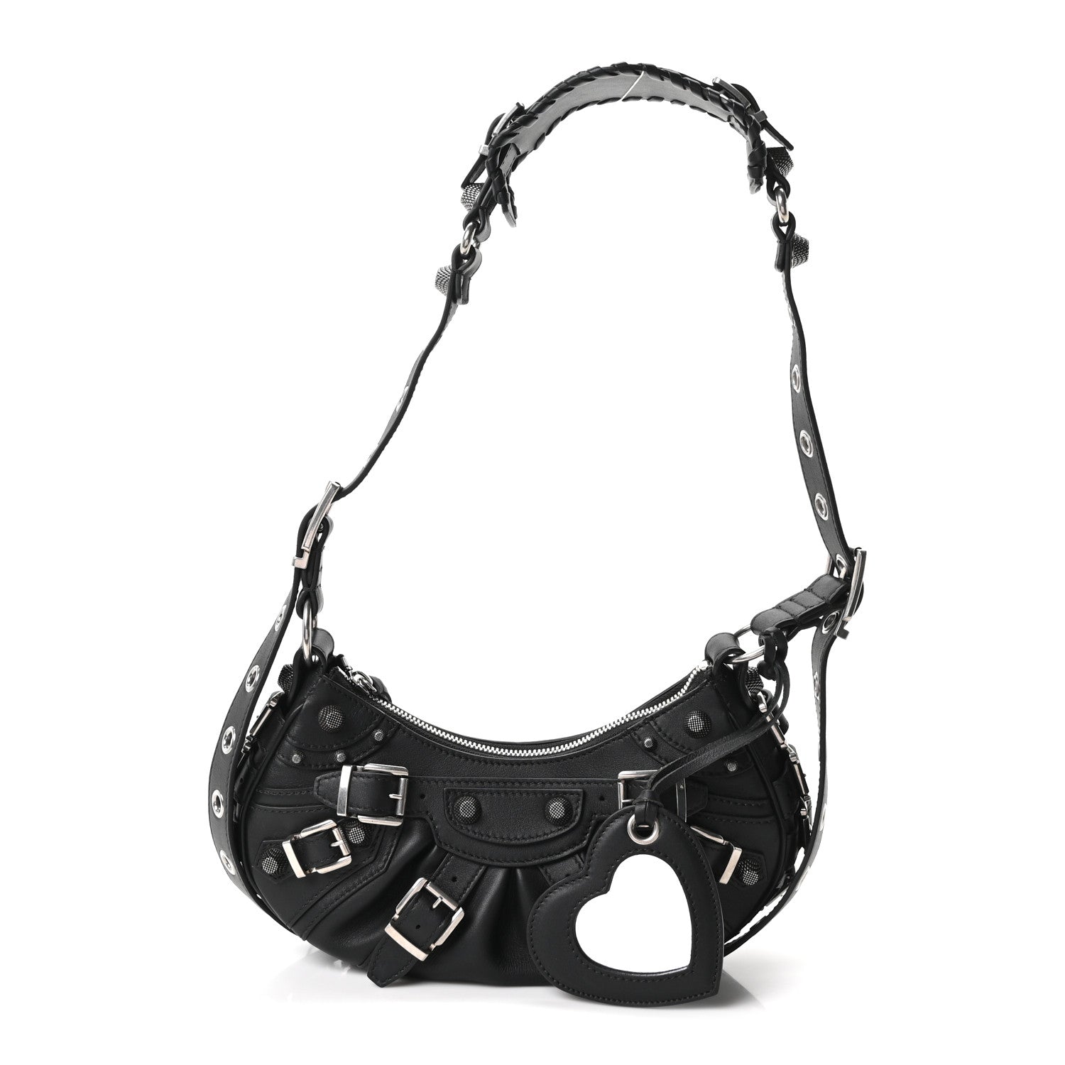 Balenciaga Smooth Calfskin Buckles Le Cagole Shoulder Bag XS Black 3 of 11