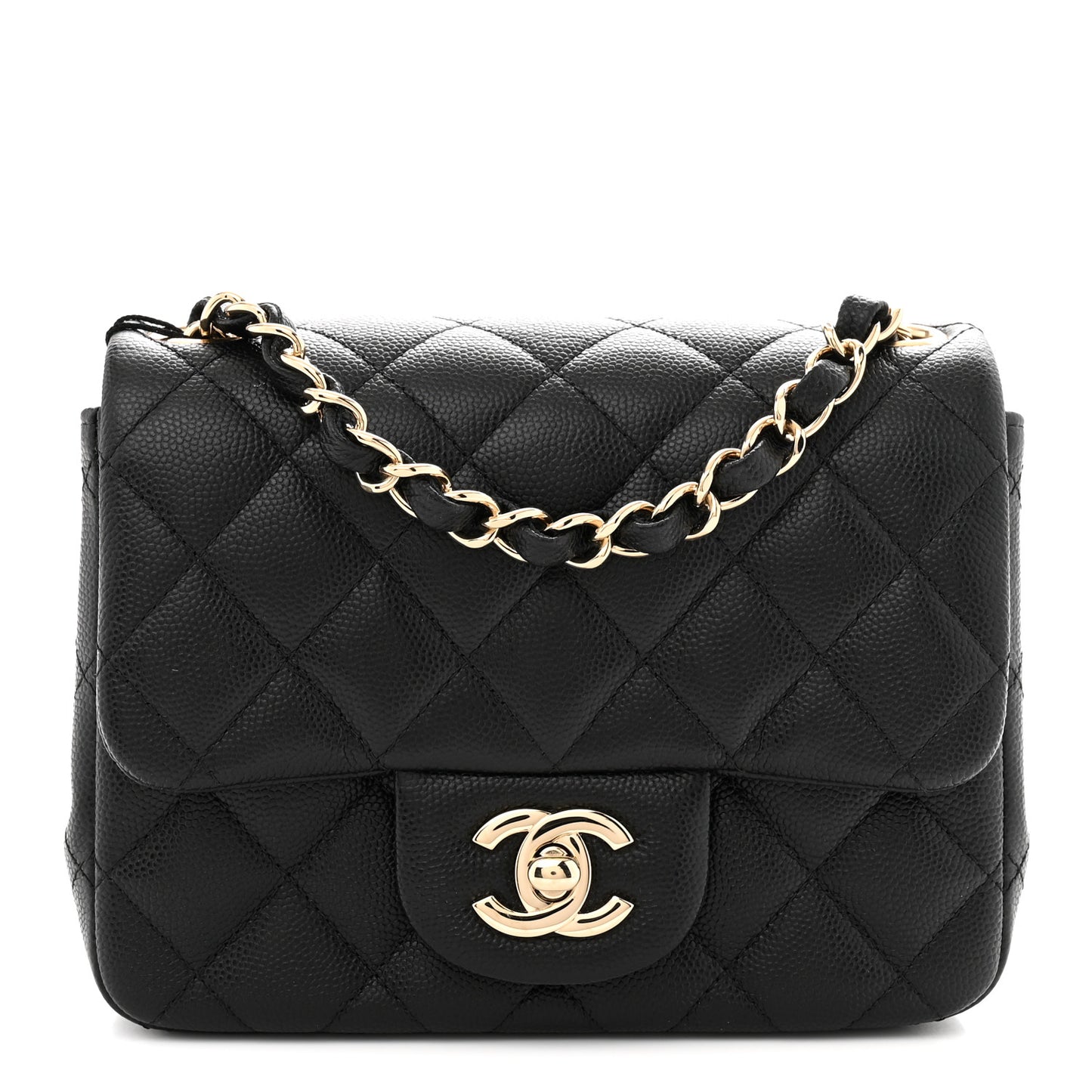 Caviar Quilted Mini Square Flap Black