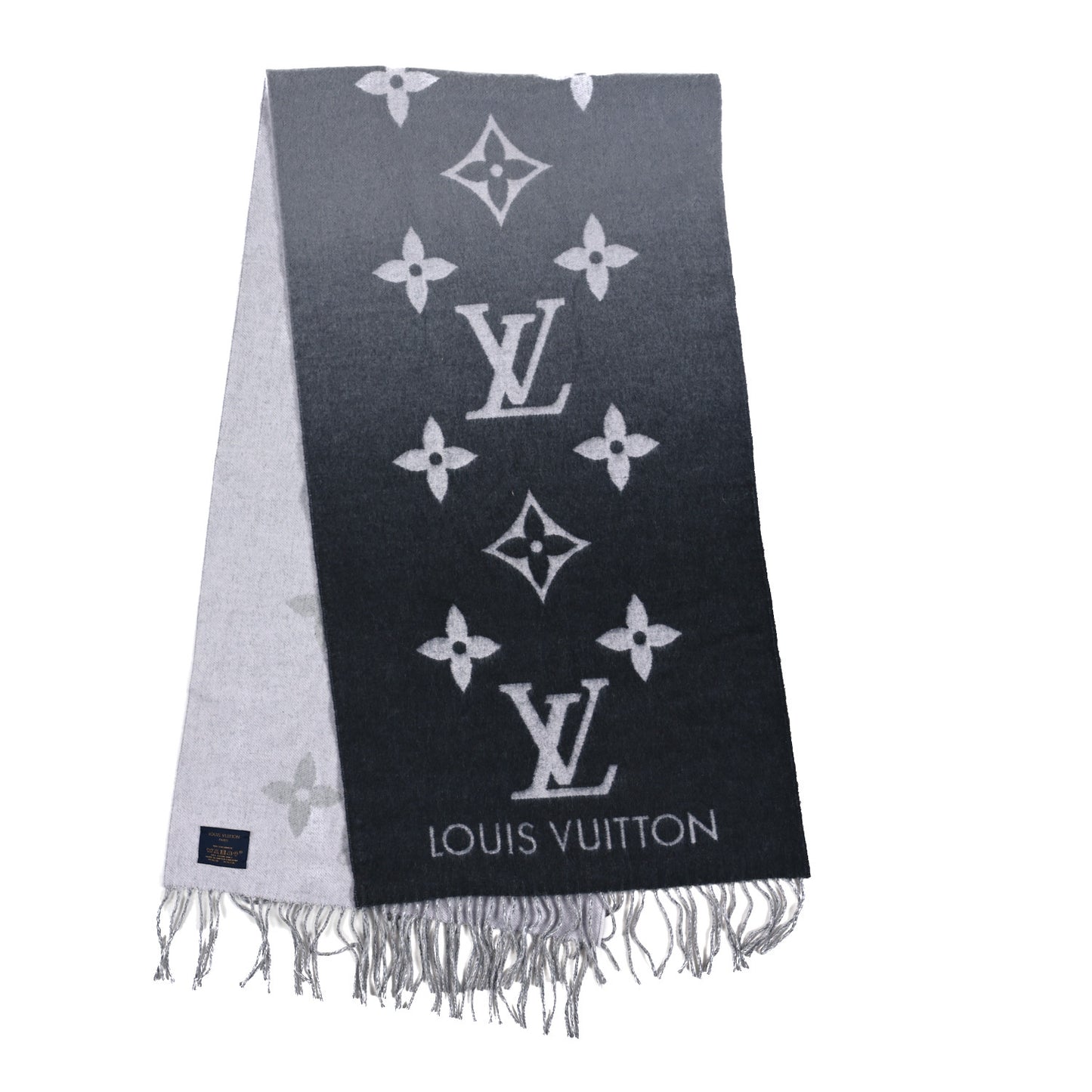 Cashmere Monogram Gradient Reykjavik Scarf Grey