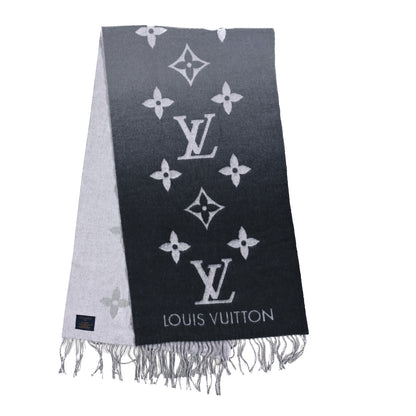 Louis Vuitton Cashmere Monogram Gradient Reykjavik Scarf Grey 2 of 3