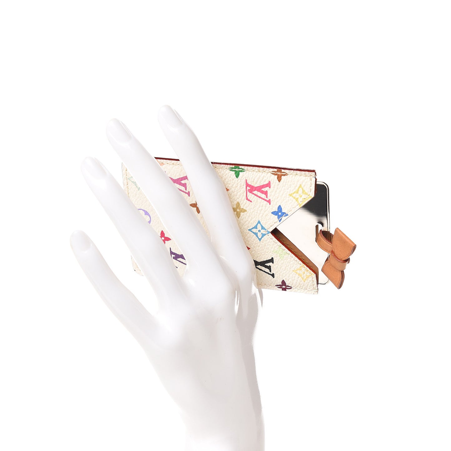 Monogram Multicolor Mirror and Case Pouch White
