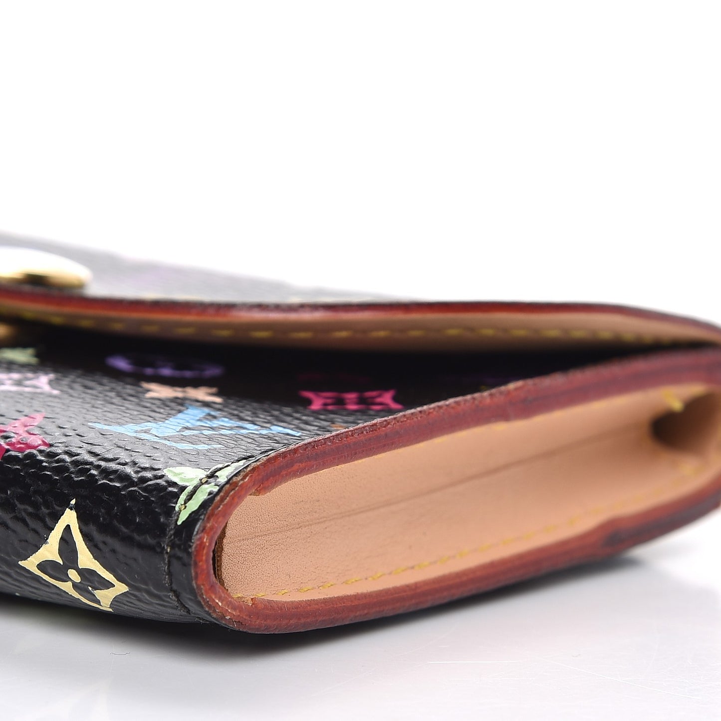Monogram Multicolor Business Card Holder Black