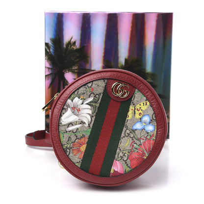 Gucci GG Supreme Monogram Web Flora Mini Ophidia Round Backpack Red 11 of 11
