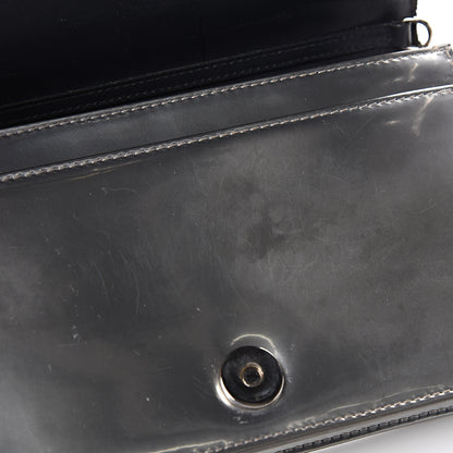 Christian Dior Metallic Patent Micro-Cannage Diorama Wallet on Chain Pouch Silver 10 of 10