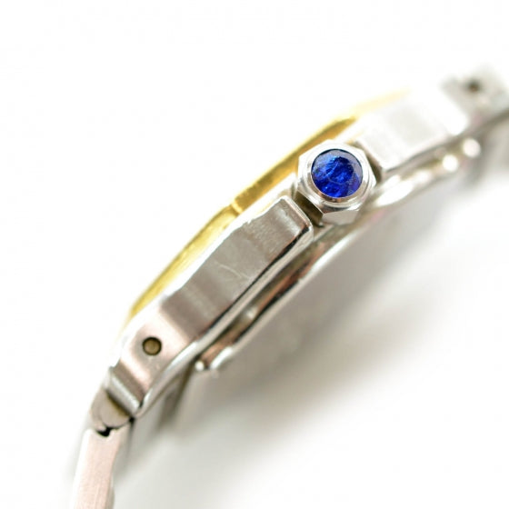 Stainless Steel 18K Yellow Gold 25mm Santos Octagon Quartz Watch