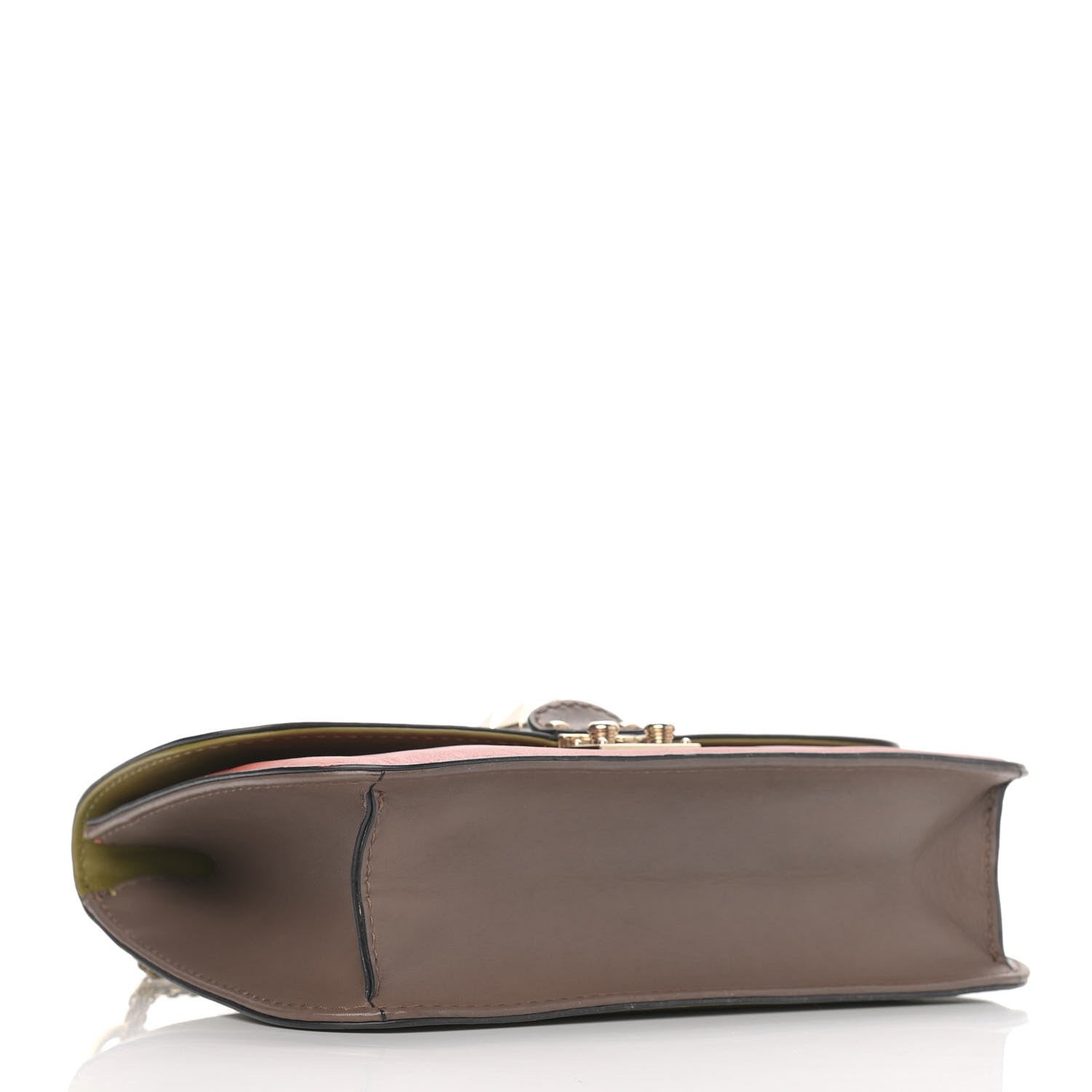 Valentino Garavani Vitello Tri-Color Medium Glam Lock Rockstud Flap Green Orange Brown 4 of 10