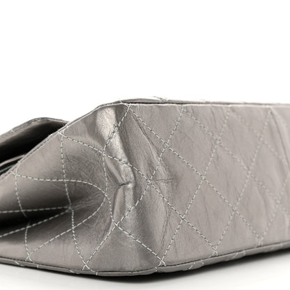 Chanel Metallic Aged Calfskin Quilted 2.55 Reissue 227 Flap Dark Silver 9 of 12