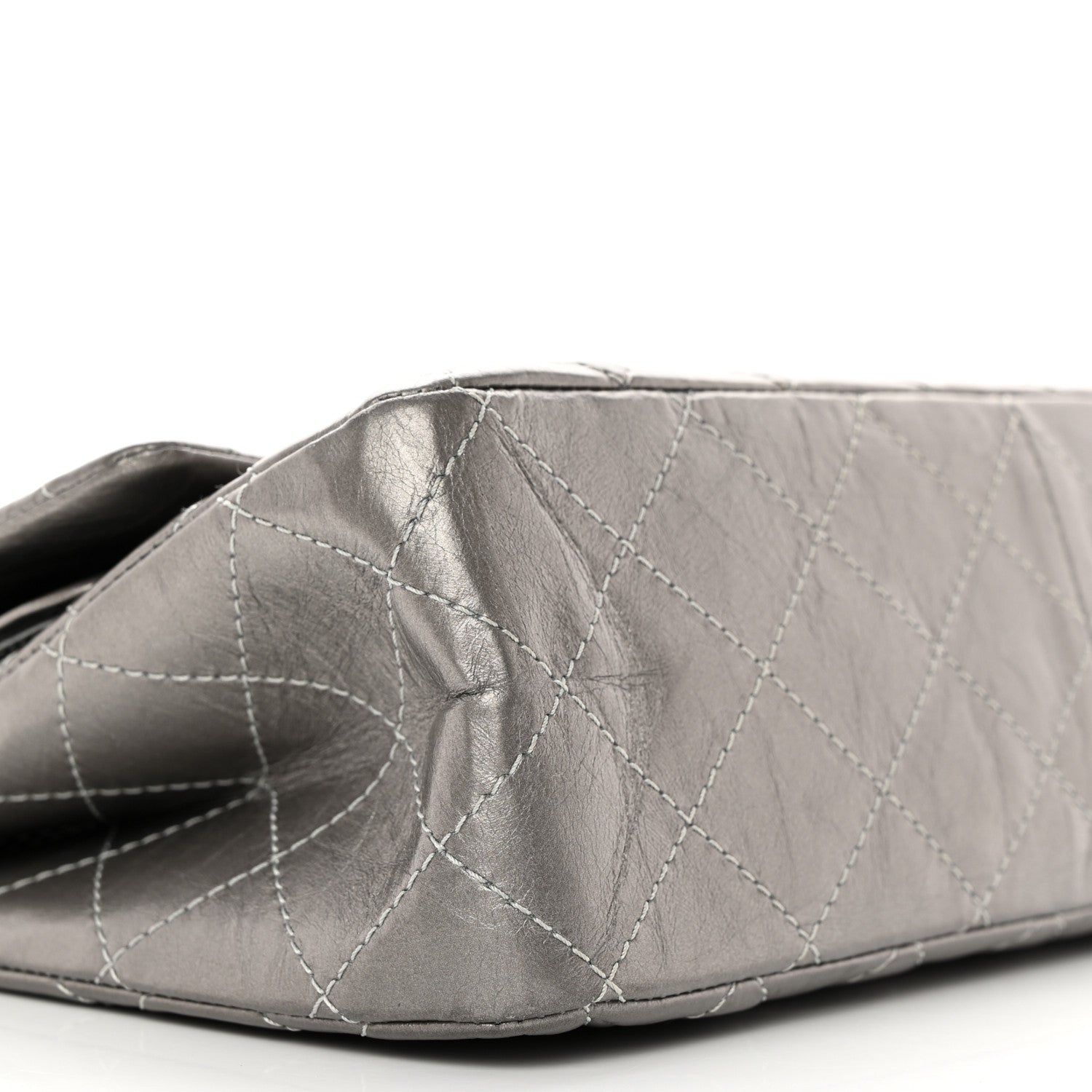 Chanel Metallic Aged Calfskin Quilted 2.55 Reissue 227 Flap Dark Silver 9 of 12