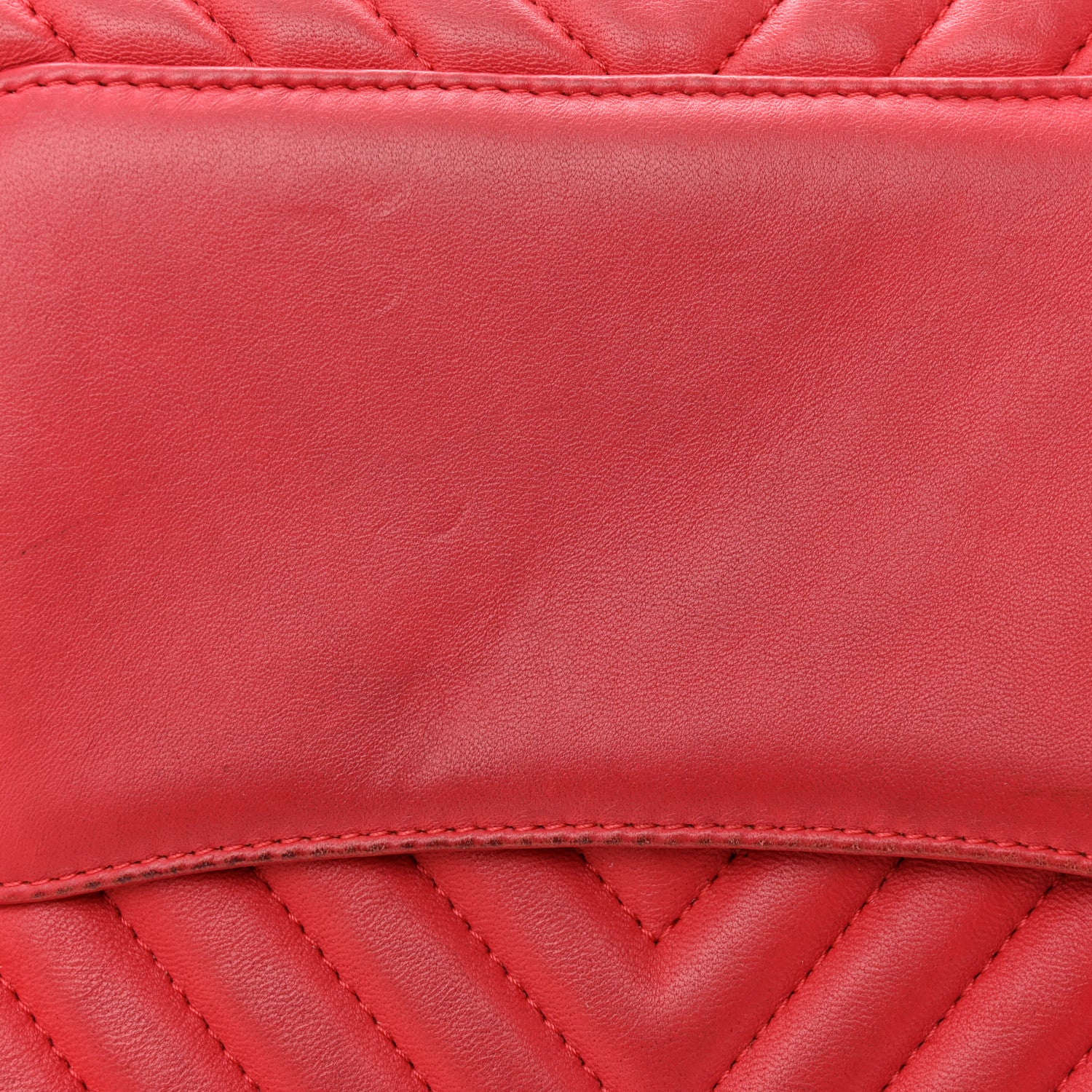 Chanel Lambskin Reverse Chevron Quilted Round Top Handle Flap Bright Pink 17 of 20
